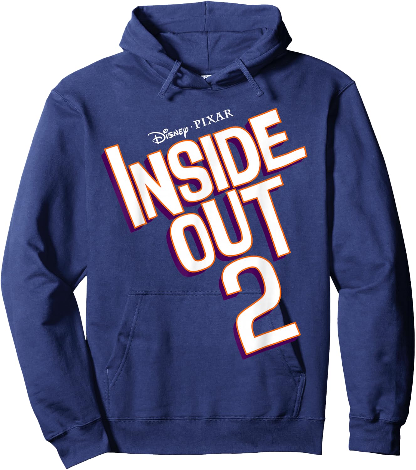Disney Pixar Inside Out 2 Neon Outline Title Logo Hoodie - Hoodie | Navy