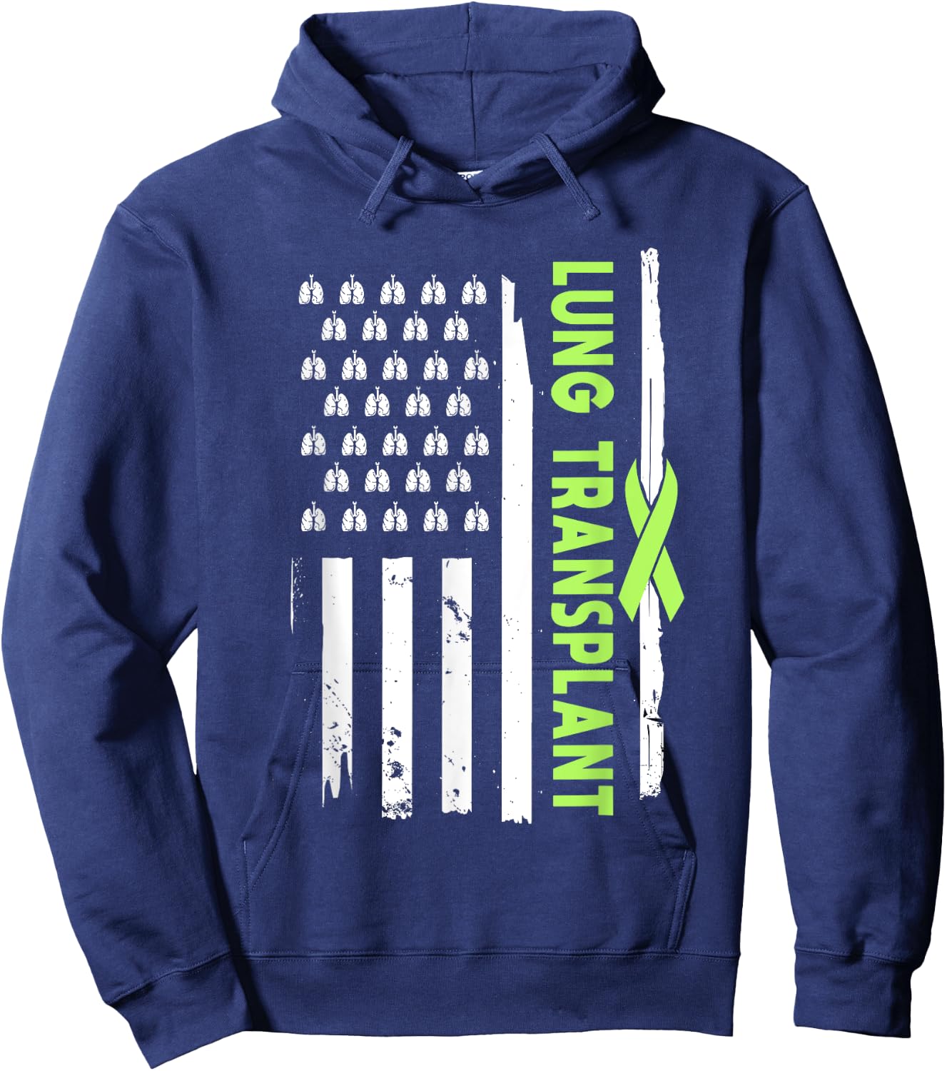 American Lung Transplant Survivor Pulmonary Transplantation Hoodie - Hoodie | Navy