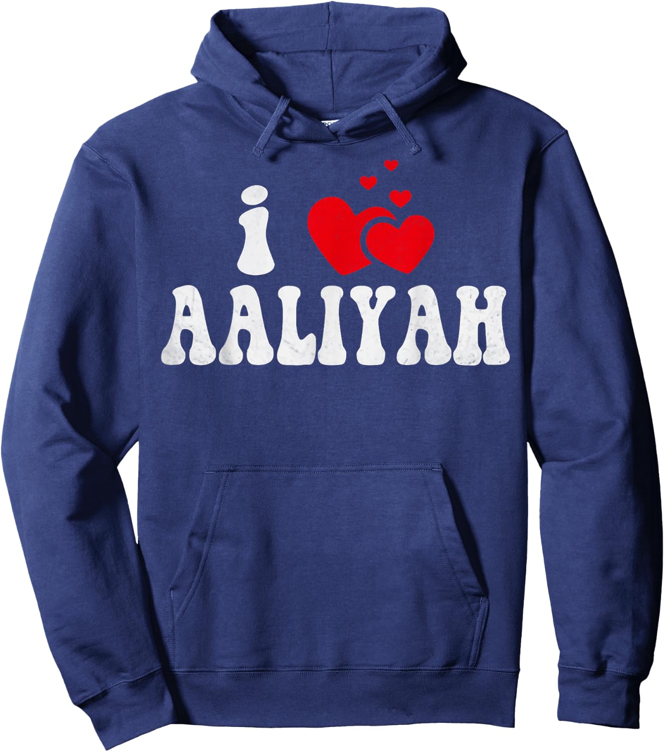 I Love Aaliyah Funny Valentines Day Heart Love Women Aaliyah Hoodie - Hoodie | Navy