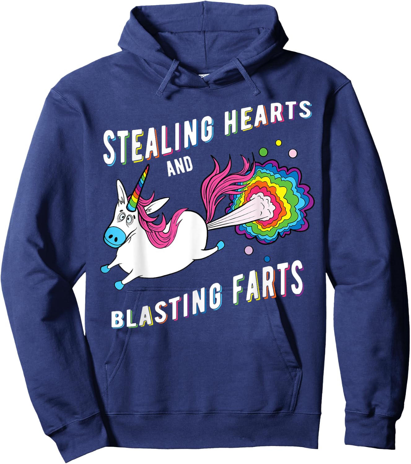 Stealing Hearts And Blasting Farts Unicorn Valentines Gift Hoodie - Hoodie | Navy
