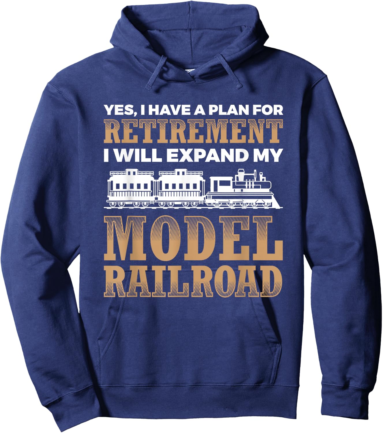 Retirement Plan Model Railroad Trains Locomotive Hoodie - Hoodie | Navy