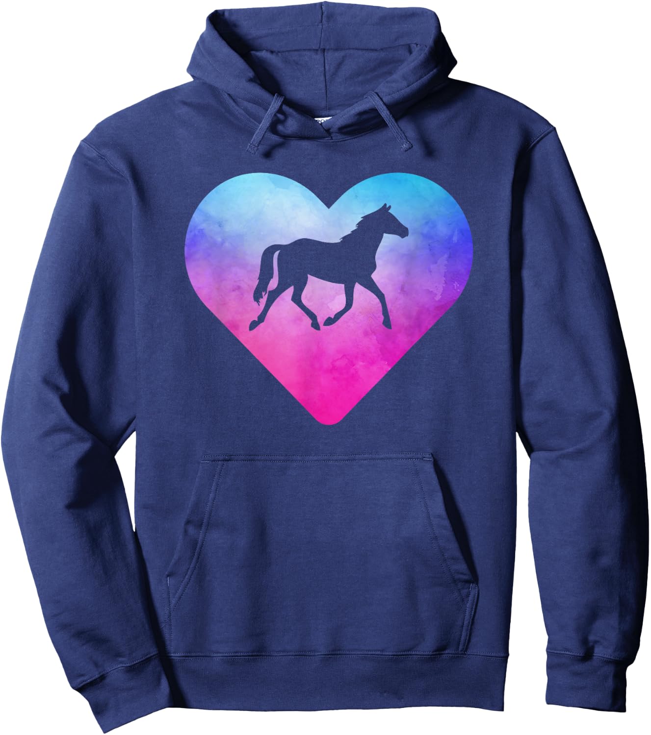 Women or Girls Horse Hoodie - Hoodie | Navy
