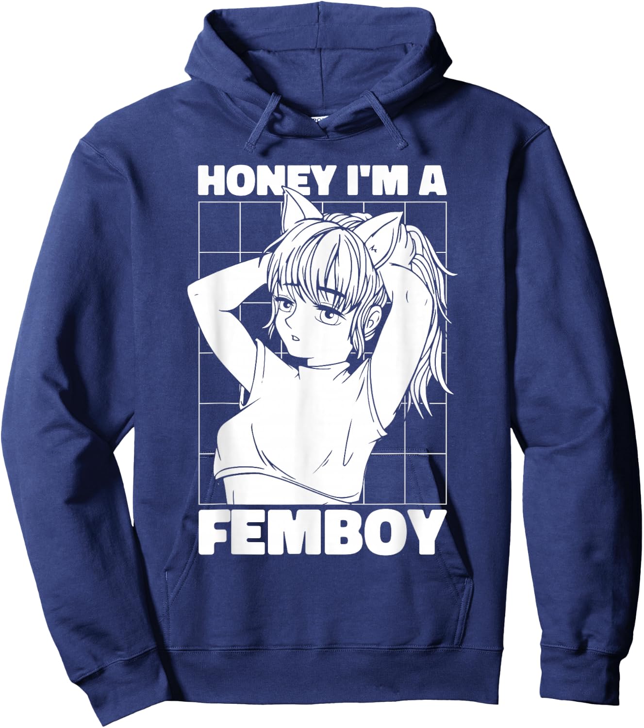 Manga Kawaii Cosplay Otaku - Japanese Japan Femboy Anime Hoodie - Hoodie | Navy