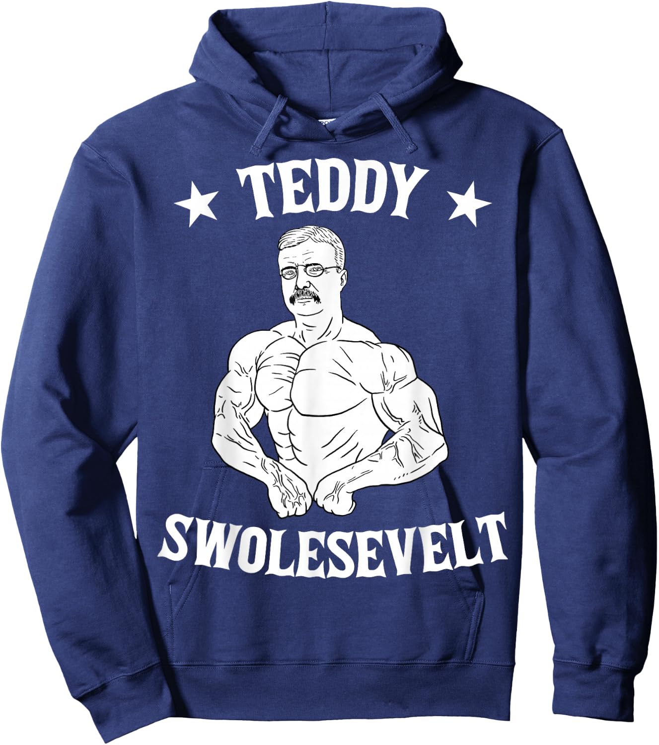 Teddy Roosevelt Theodore Swolesvelt Body Building USA Flag Hoodie - Hoodie | Navy