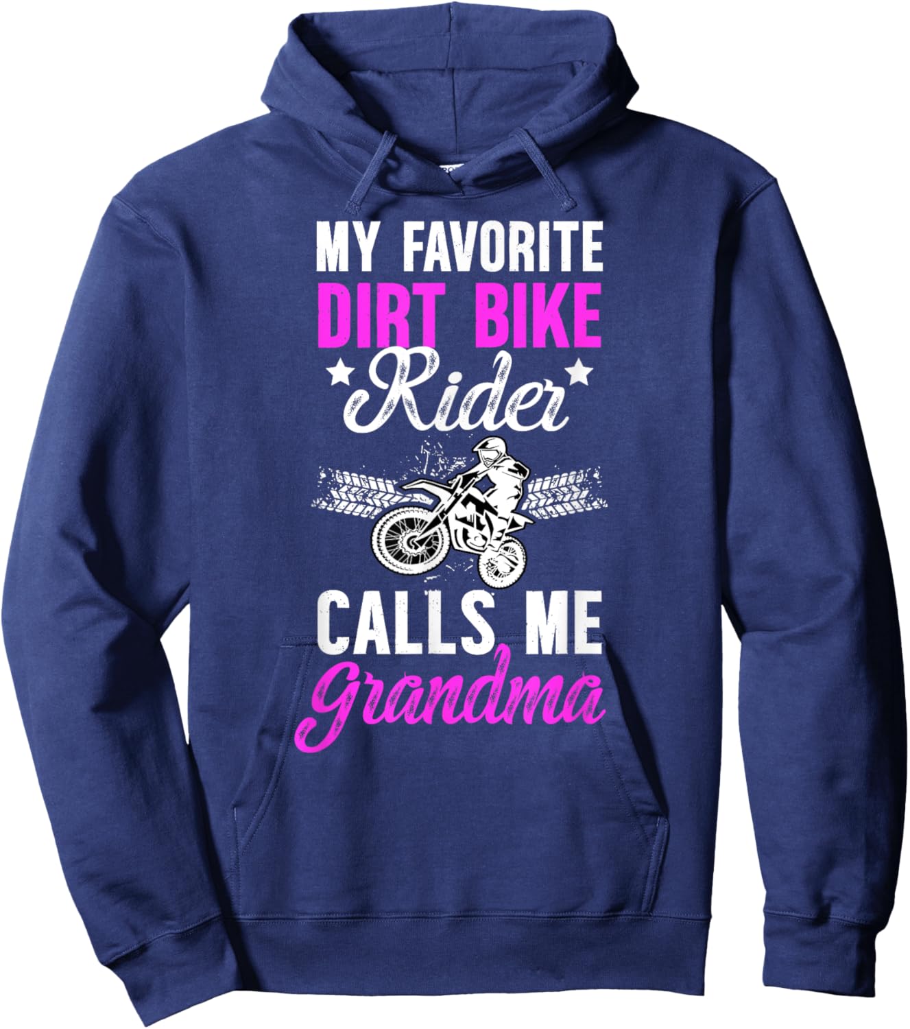 Proud Dirt Bike Grandma Of A Dirt Biker Grandmother Hoodie - Hoodie | Navy