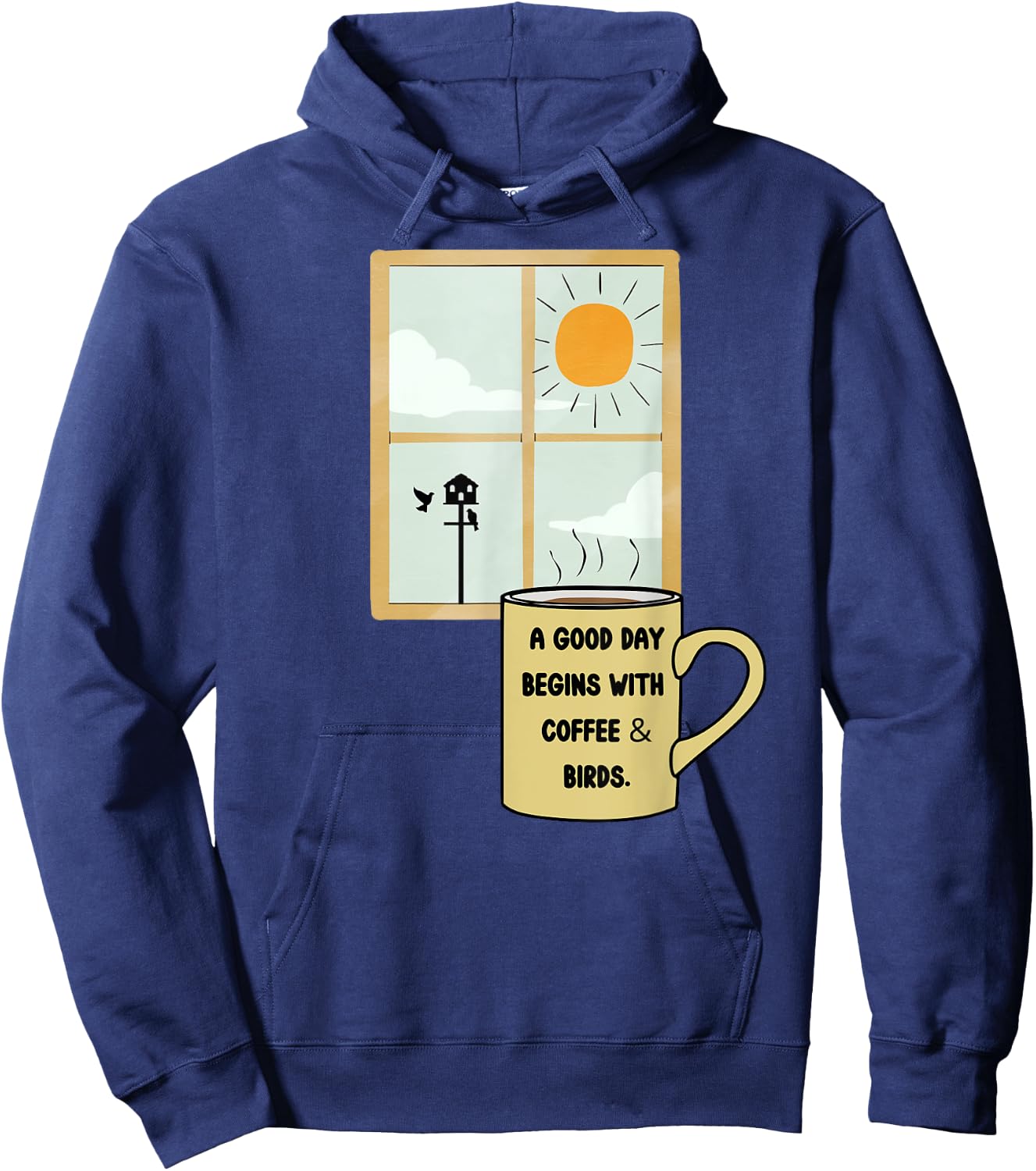 Coffee Drinker Bird Watcher Feeder Birds Nature Lover Gift Hoodie - Hoodie | Navy