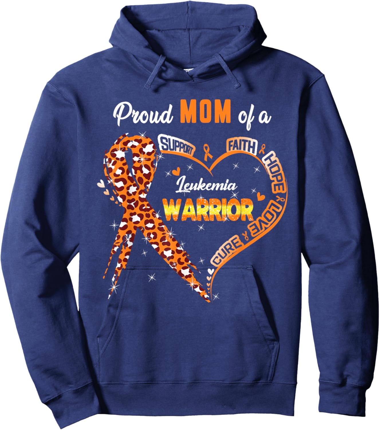 Women Proud MOM Of A Leukemia Warrior Hoodie - Hoodie | Navy