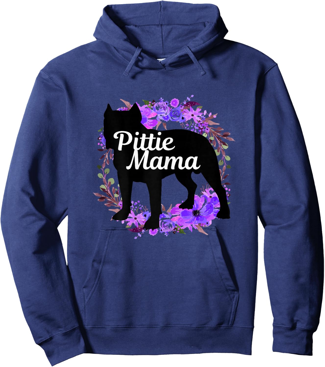 Pitbull Mom Pittie Mama Dog Lover Funny Mother's Day Gift Hoodie - Hoodie | Navy