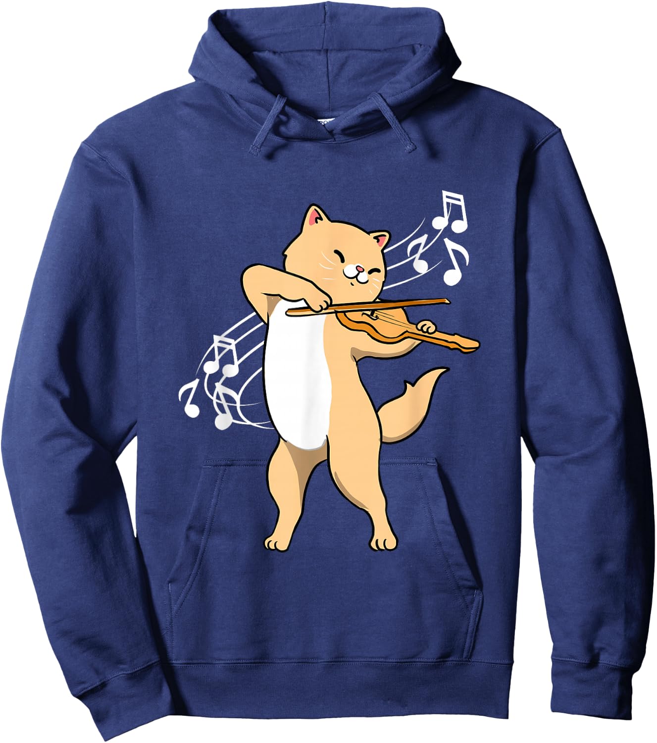 Cat Playing Violin Violinist Hoodie - Hoodie | Navy
