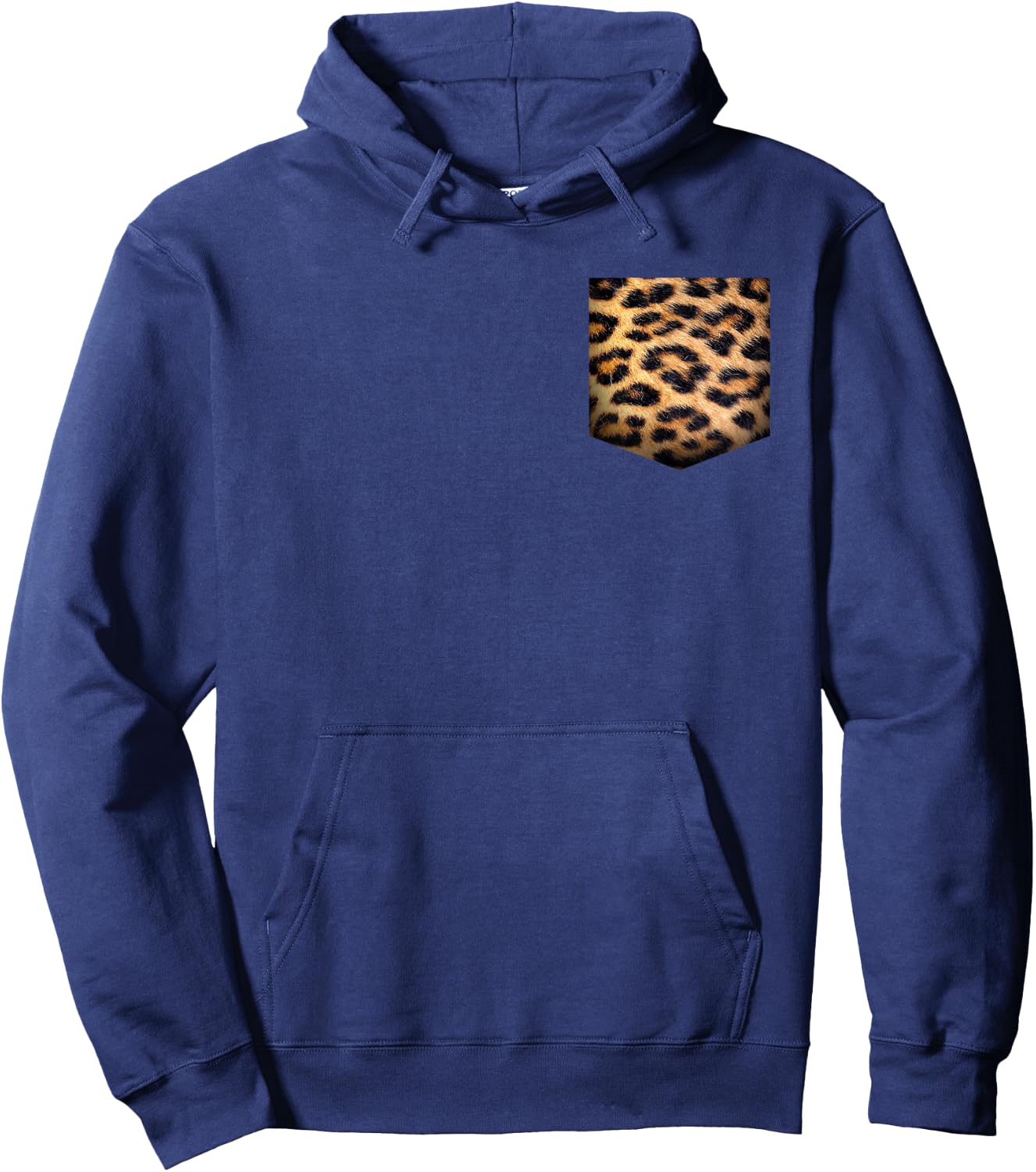 Leopard Print Pocket | Cool Animal Lover Cheetah Gift Hoodie - Hoodie | Navy