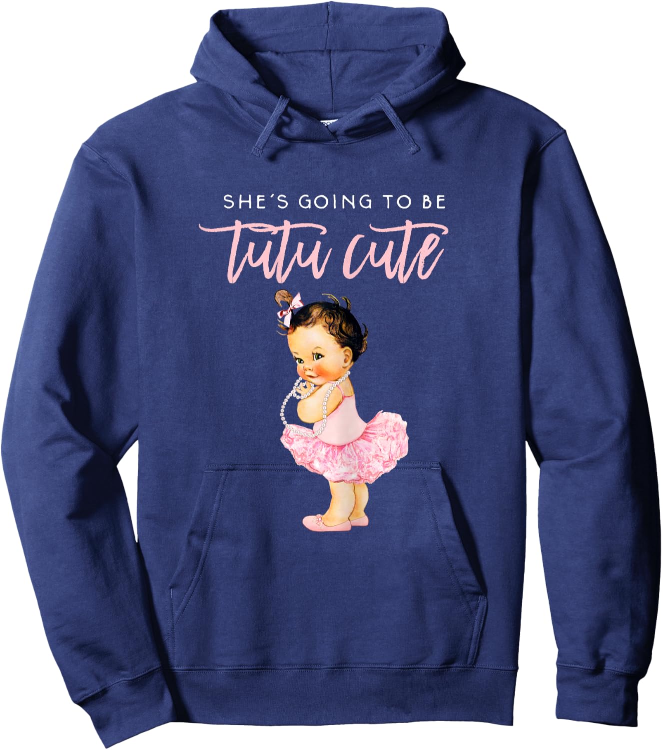 Its A Girl Gender Reveal Ballerina Touchdown Tutu Baby Party Hoodie - Hoodie | Navy