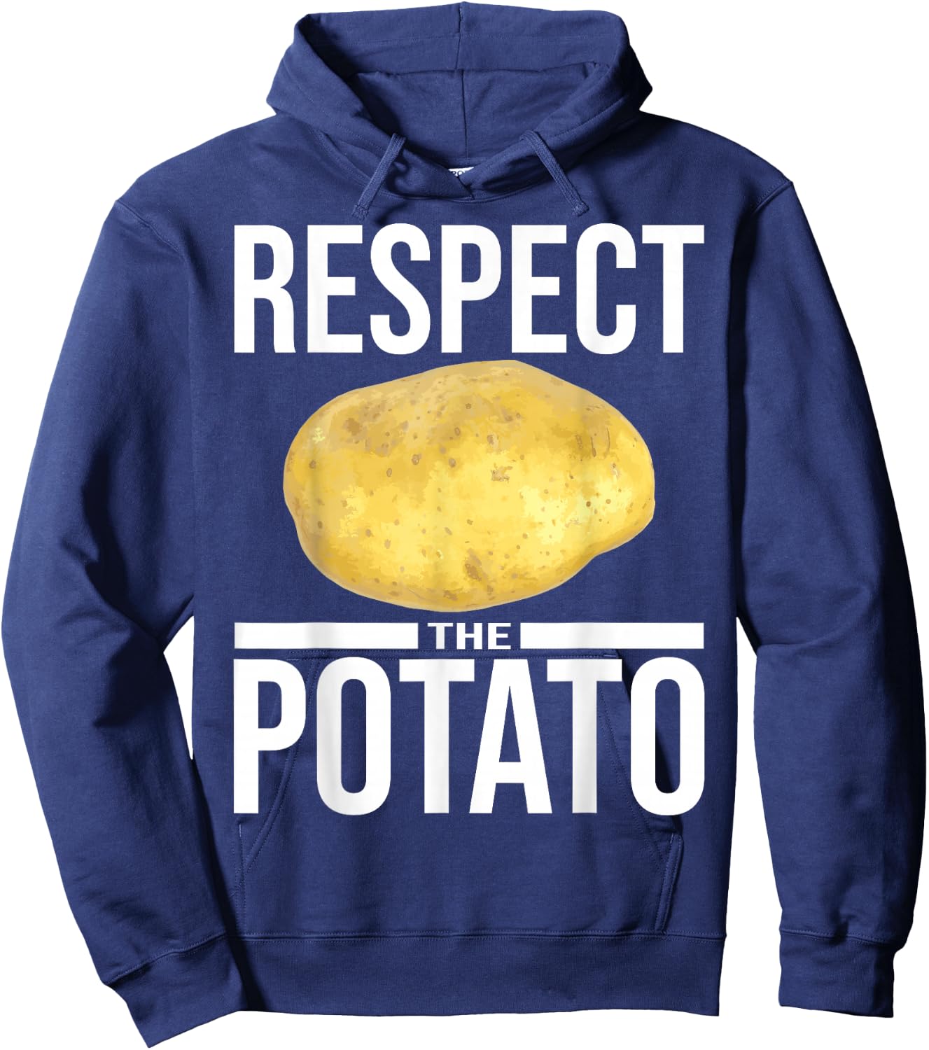 Funny Respect The Potato Gift Men Cute Root Vegetable Lovers Hoodie - Hoodie | Navy