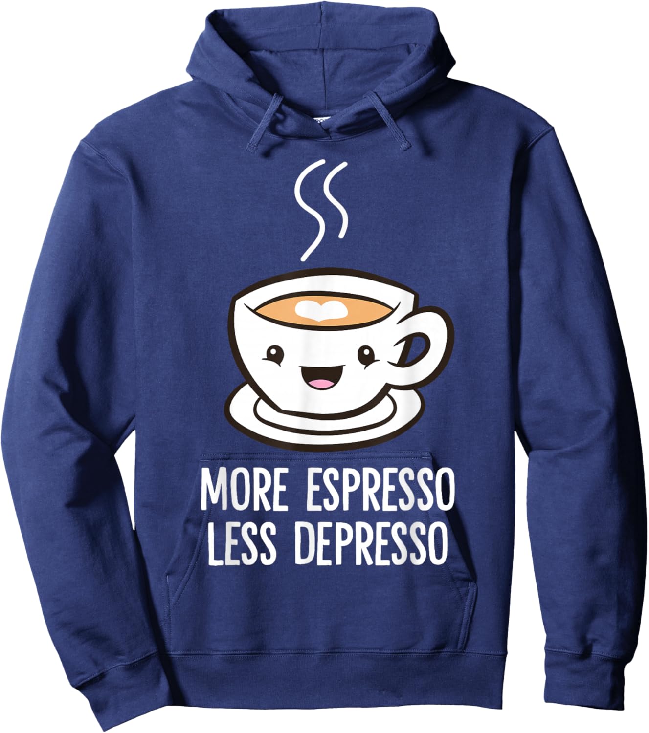 More Espresso Less Depresso Coffee Funny Espresso Hoodie - Hoodie | Navy