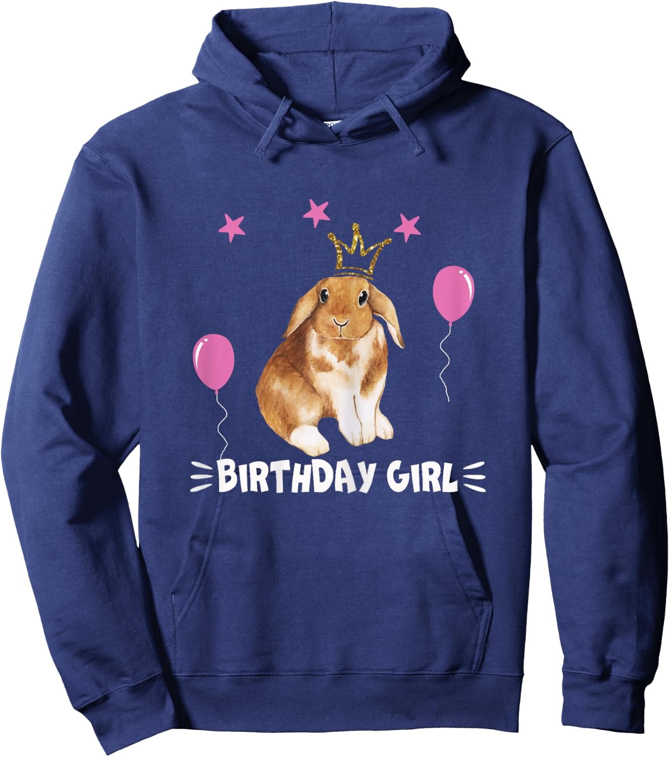 Little Birthday Girl shirt Bunny Princess Cute Rabbit gift Hoodie - Hoodie | Navy
