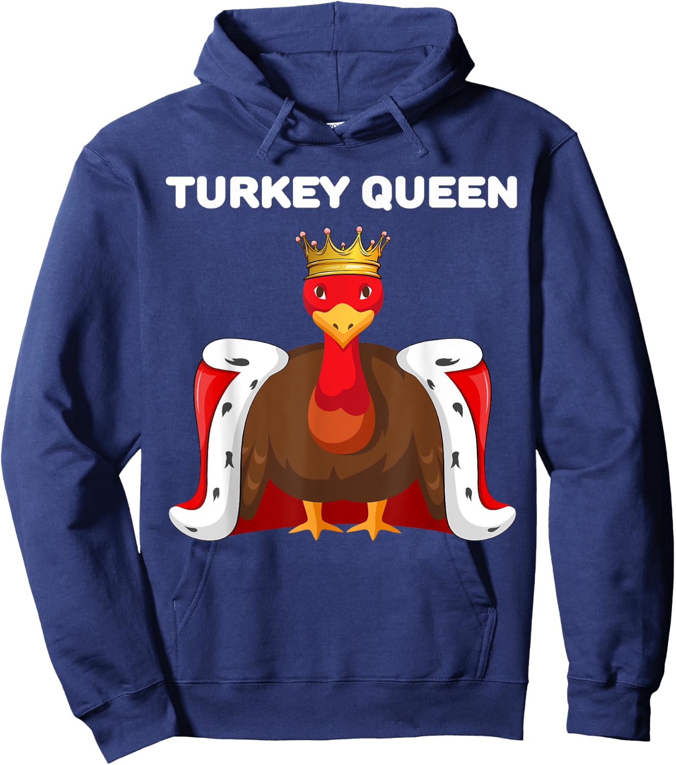 Turkey Queen | Turkey | Girls Turkey Hoodie - Hoodie | Navy
