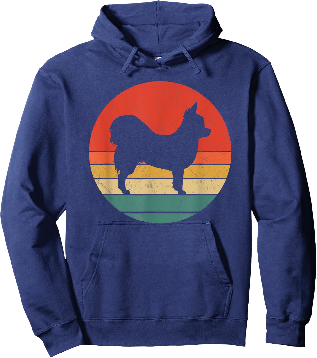 Pomchi Vintage Dog Silhouette Retro 60s 70s Cute Dogs Gift Men Women Kids Hoodie - Hoodie | Navy