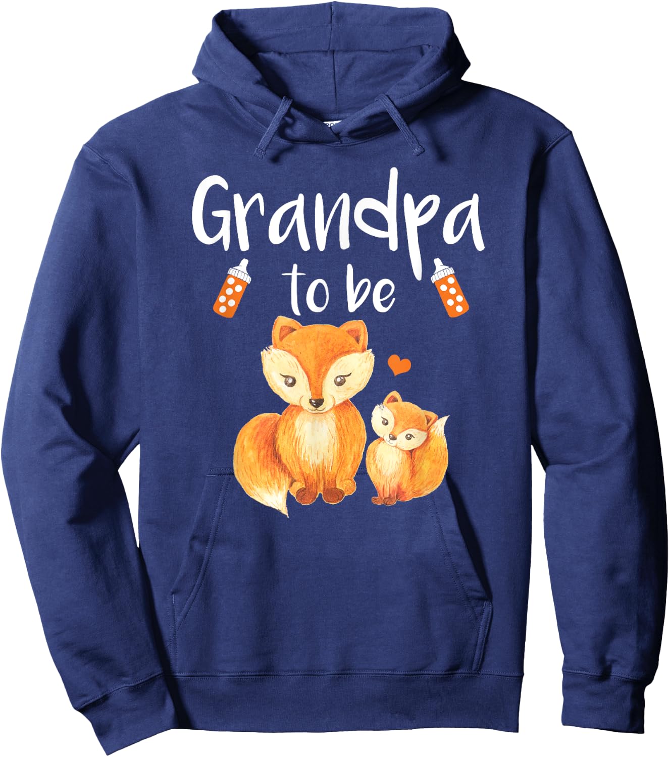 Grandpa To Be Fox Baby Shower Cute Forest Animal Hoodie - Hoodie | Navy