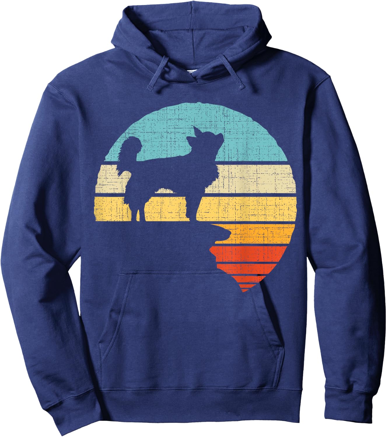 Long Haired Chihuahua Retro Vintage Dog Puppy Owner Men Women Kids Hoodie - Hoodie | Navy