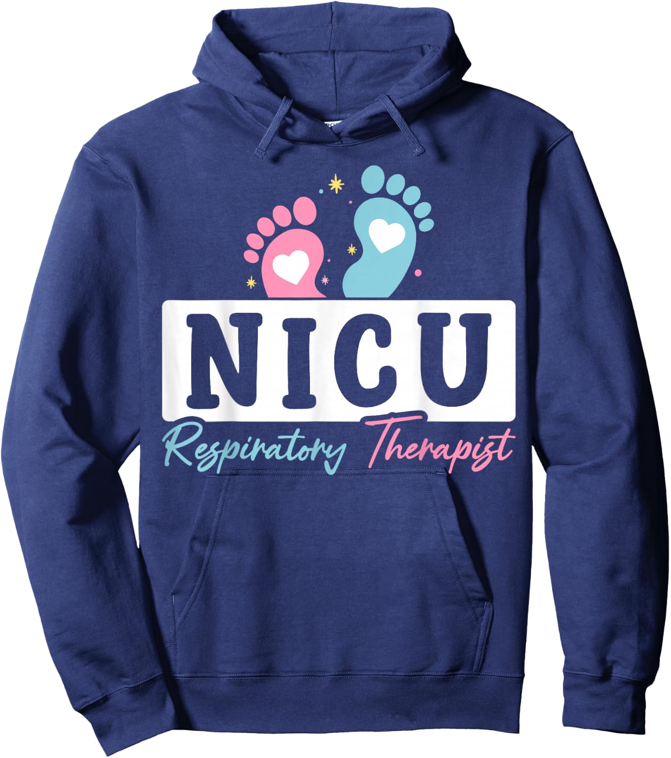 Cute NICU Respiratory Therapist Appreciation Heart Hoodie - Hoodie | Navy