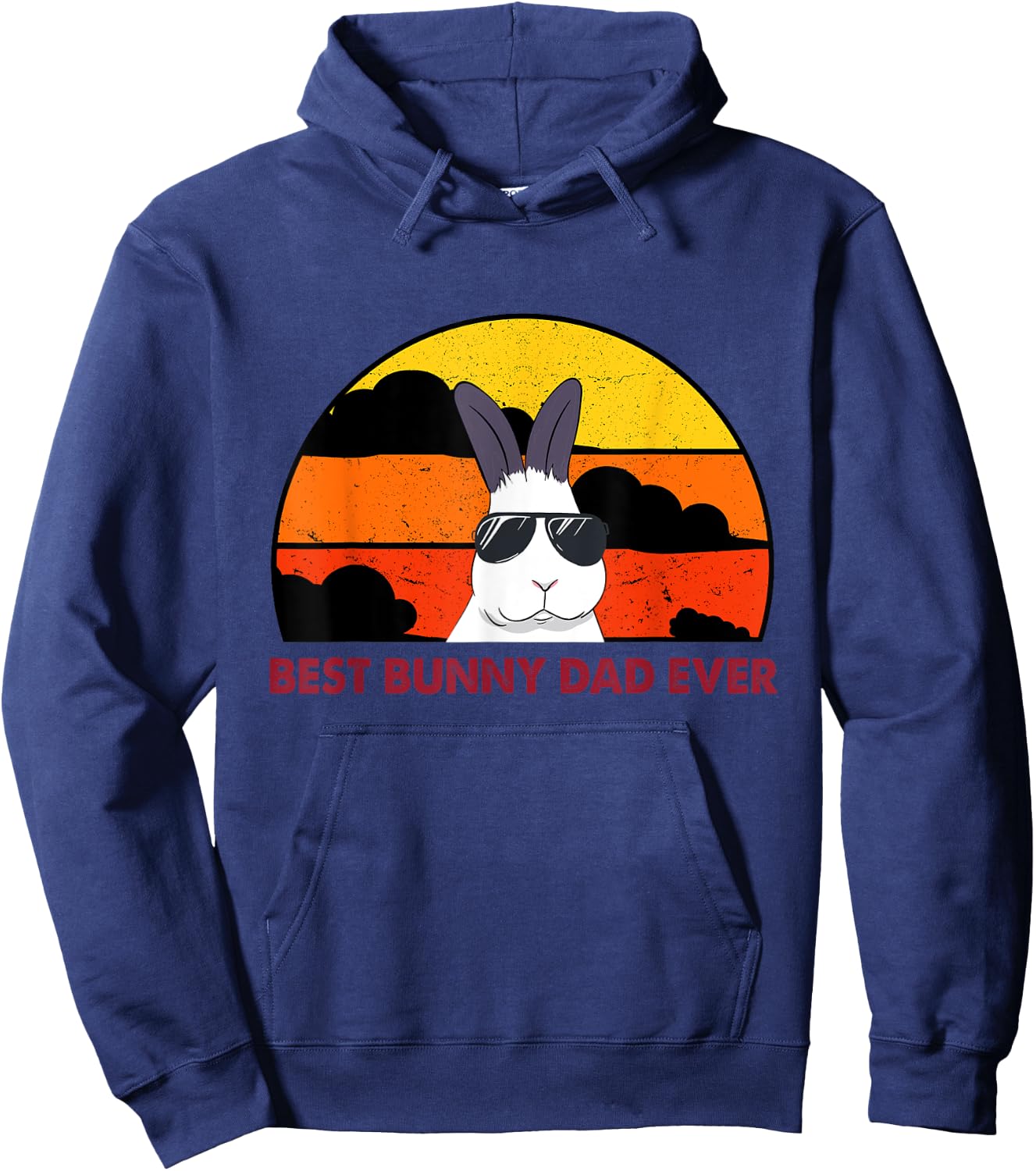 Best Bunny Dad Ever Rabbit Daddy Bunny Father Bunny Hoodie - Hoodie | Navy