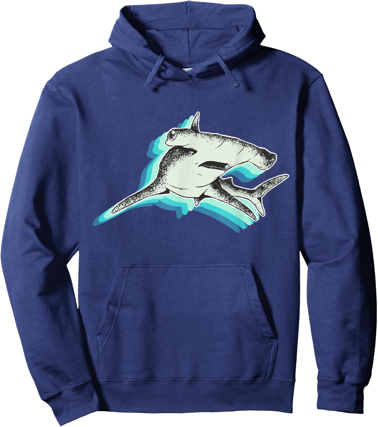Big Hammerhead Shark Hoodie - Hoodie | Navy