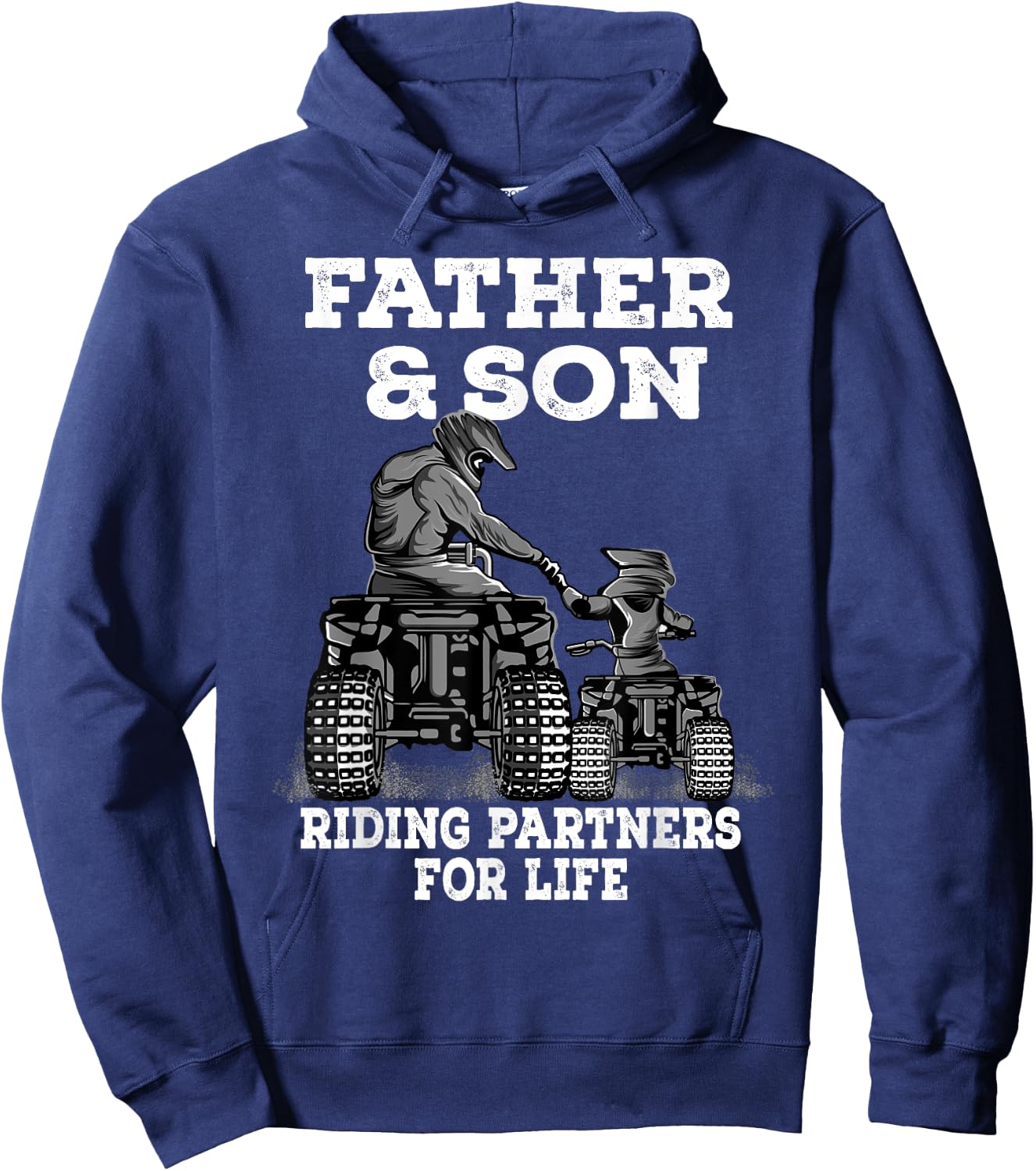 Quad Bike - Father and Son Riding Partners For Life ATV Gift Hoodie - Hoodie | Navy