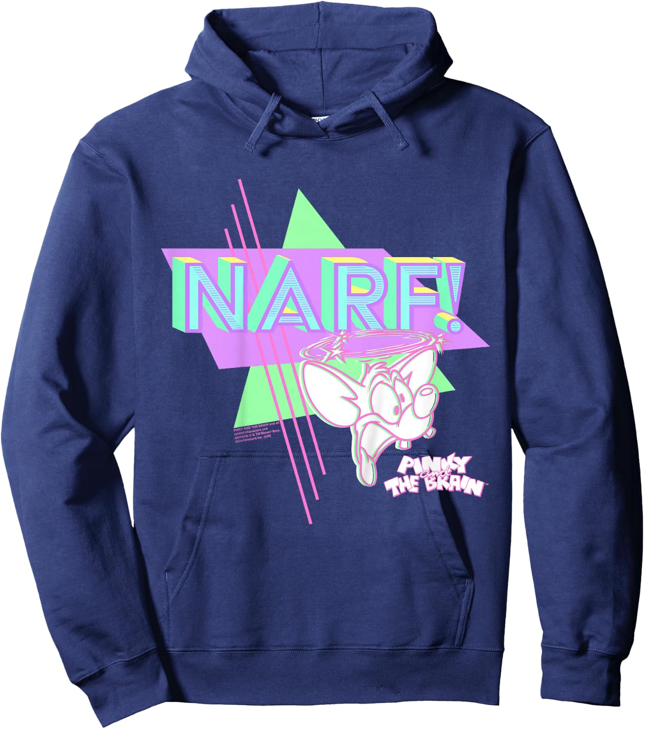 Pinky And The Brain Pinky Narf Neon Hoodie - Hoodie | Navy