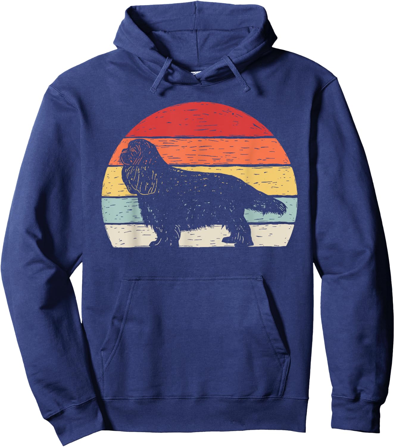 Vintage Retro Cavalier King Charles Spaniel Dog Breed Men Women Kids Hoodie - Hoodie | Navy