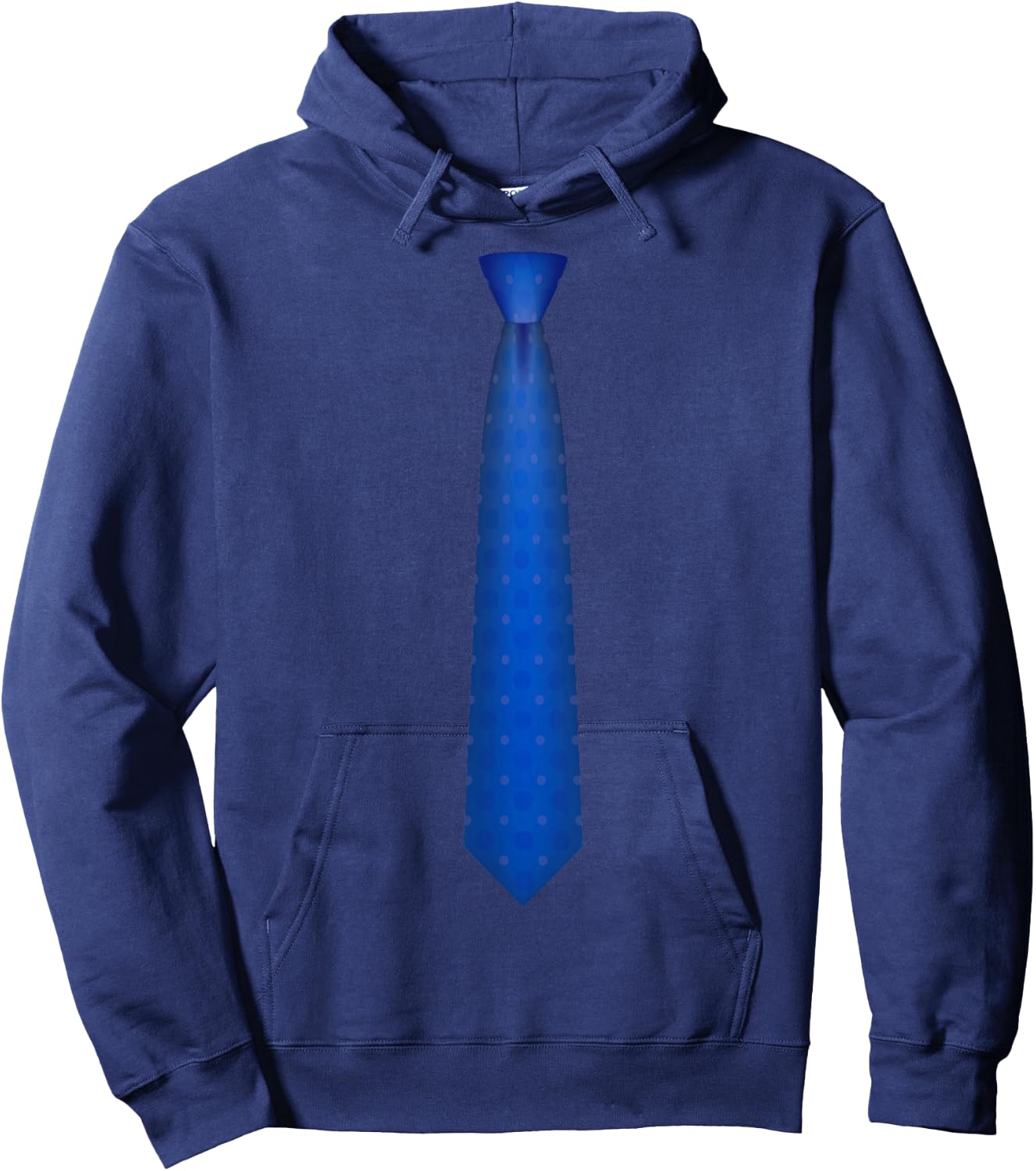 Blue Tie, Necktie Funny Dress Graphic Hoodie - Hoodie | Navy