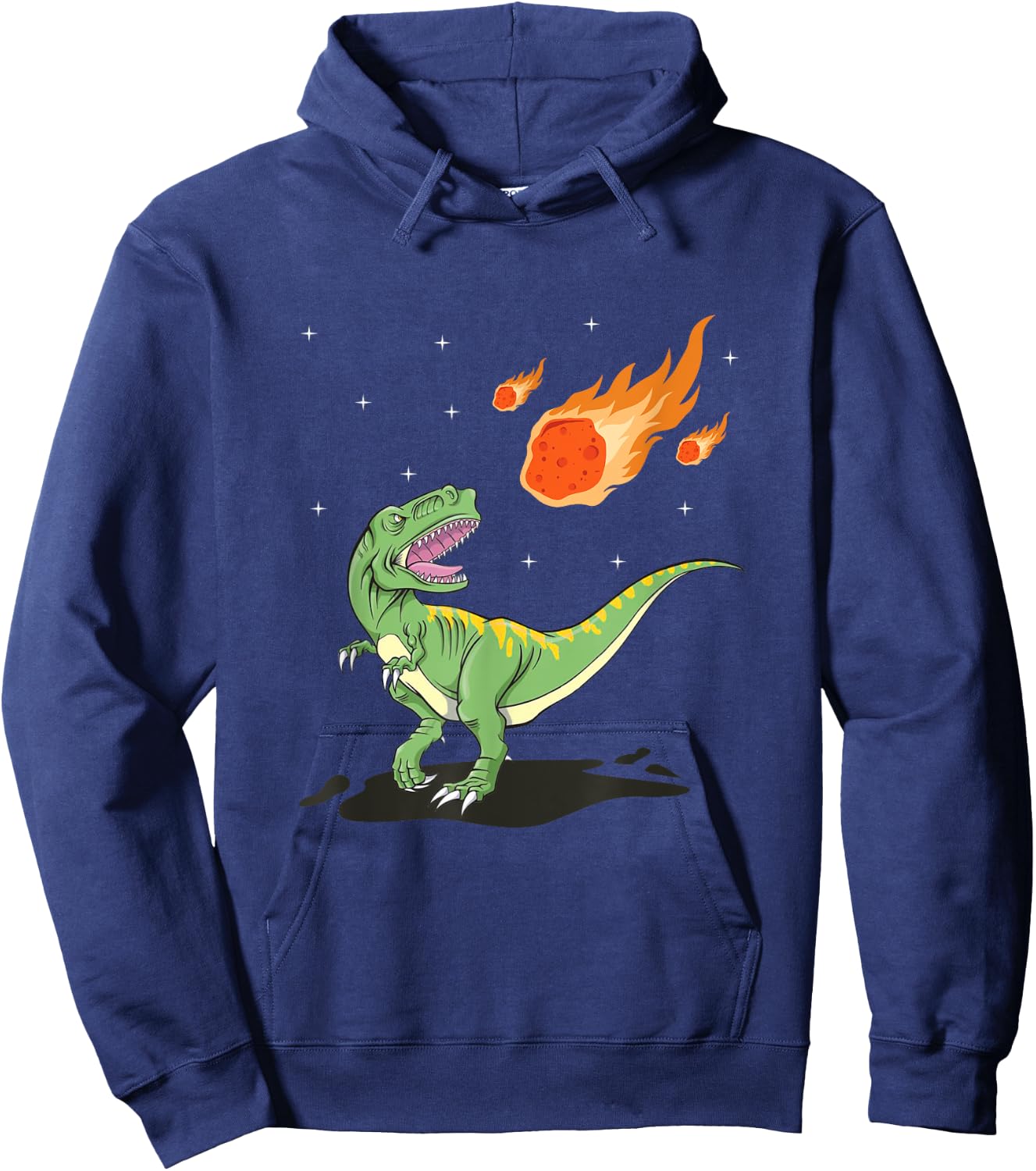 Dinosaur Meteorite Comet Meteor Shower Tyrannosaurus Hoodie - Hoodie | Navy