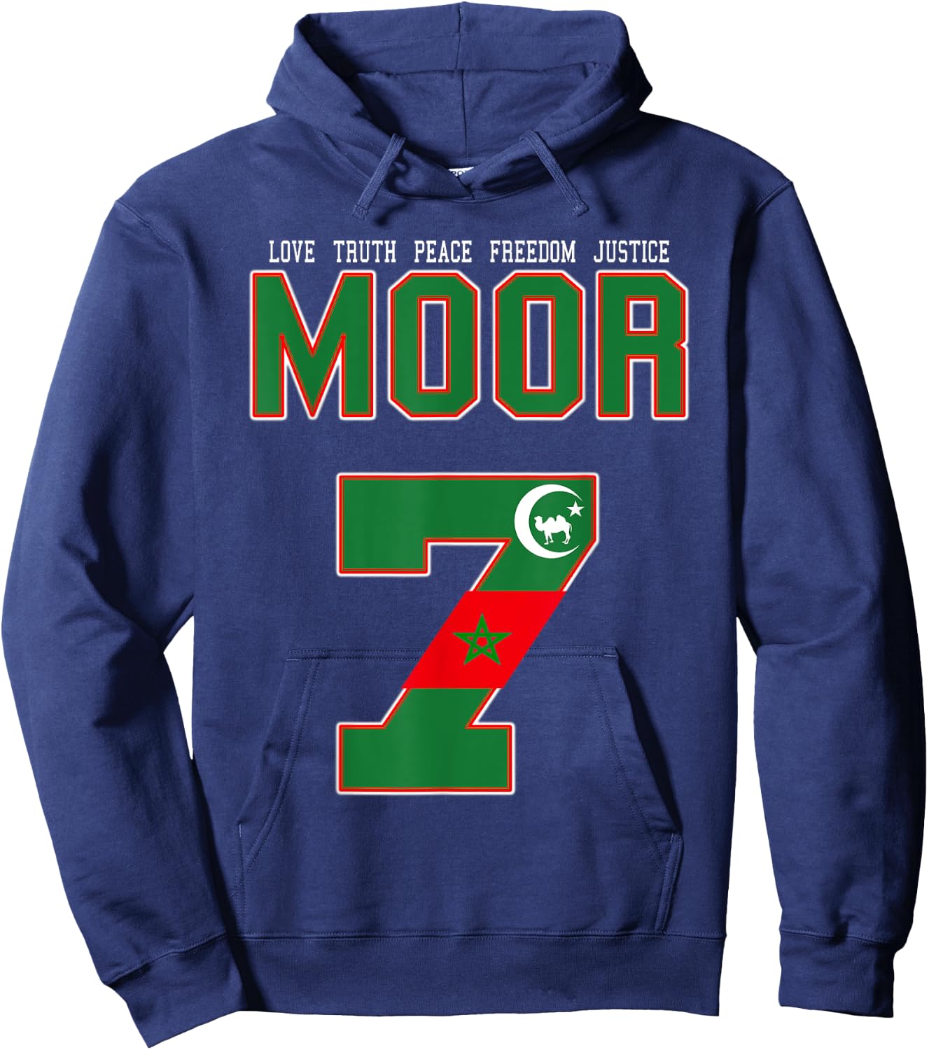 Moorish American 7 Hoodie - Hoodie | Navy