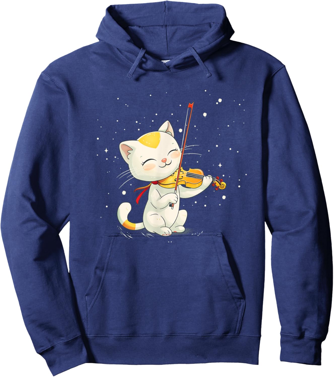 Beautiful Cat plays nice Violin Costume Men Women Kids Hoodie - Hoodie | Navy