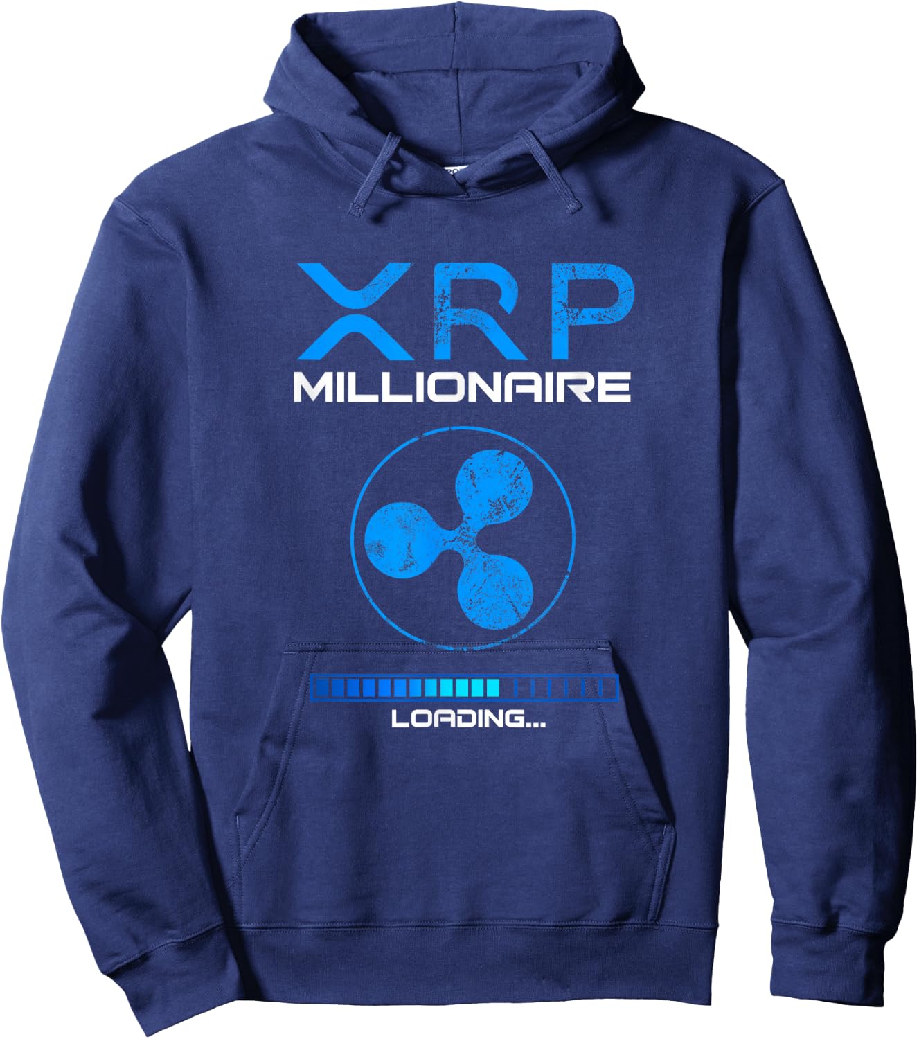 XRP Crypto Millionaire HODL Loading to BULLRUN Ripple Token Hoodie - Hoodie | Navy