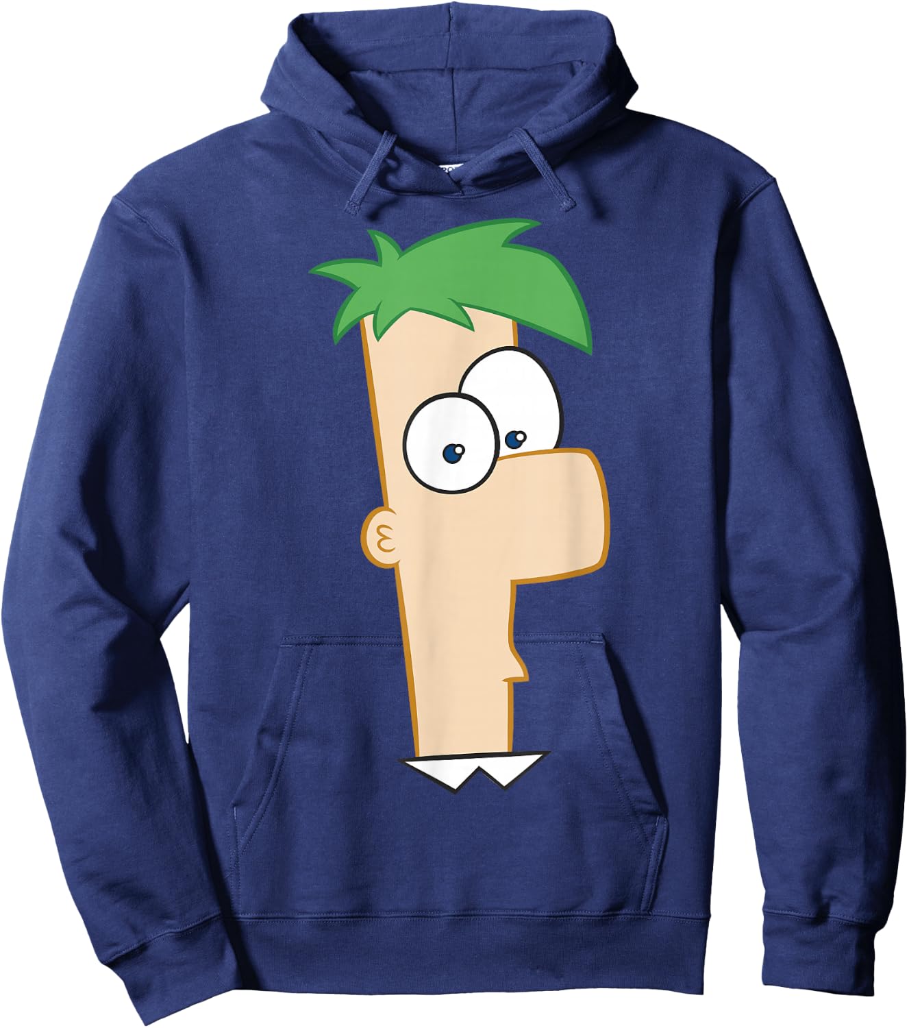 Disney Phineas And Ferb Large Ferb Face Hoodie - Hoodie | Navy