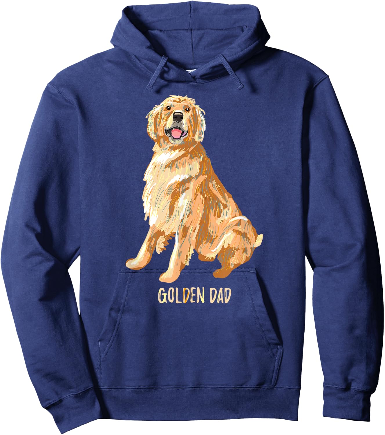 Vintage Golden Retriever Dog Dad Funny Dad/Father's Day Gift Men Hoodie - Hoodie | Navy