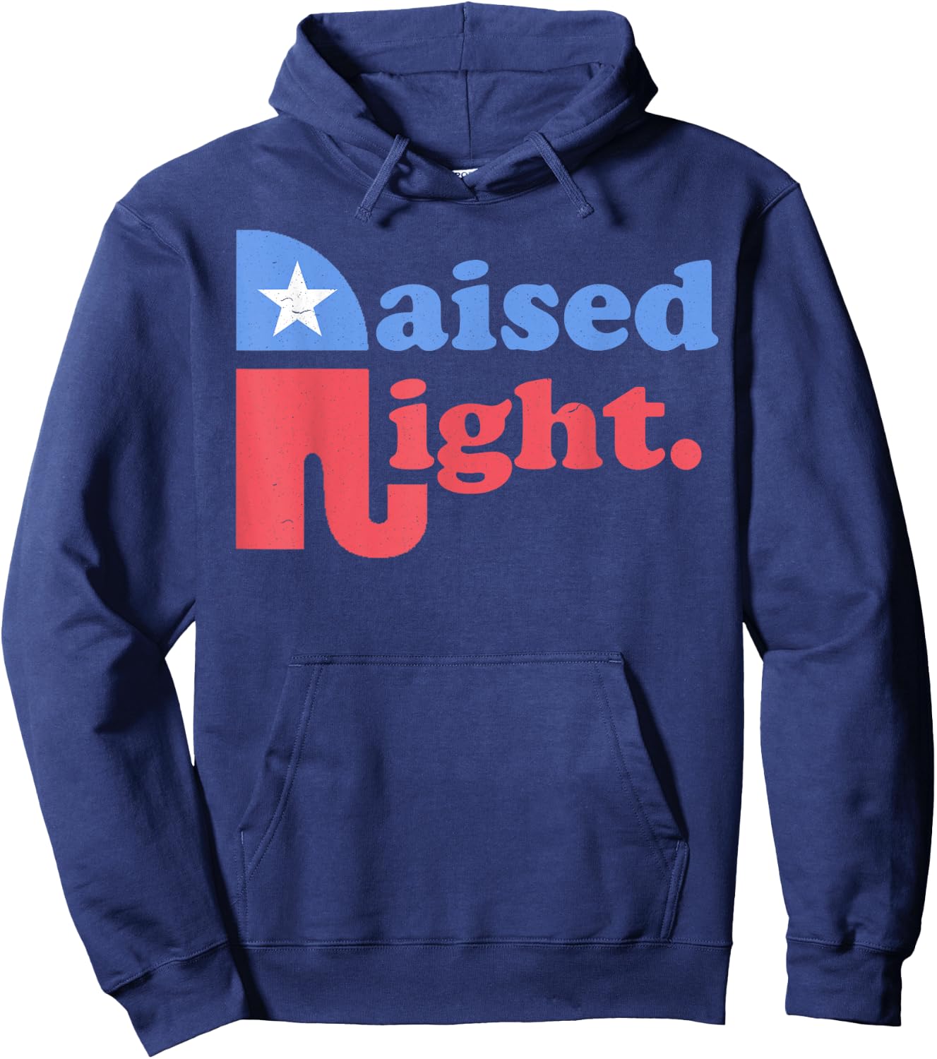 Raised Right Republican Elephant Retro Style Distressed Gift Hoodie - Hoodie | Navy