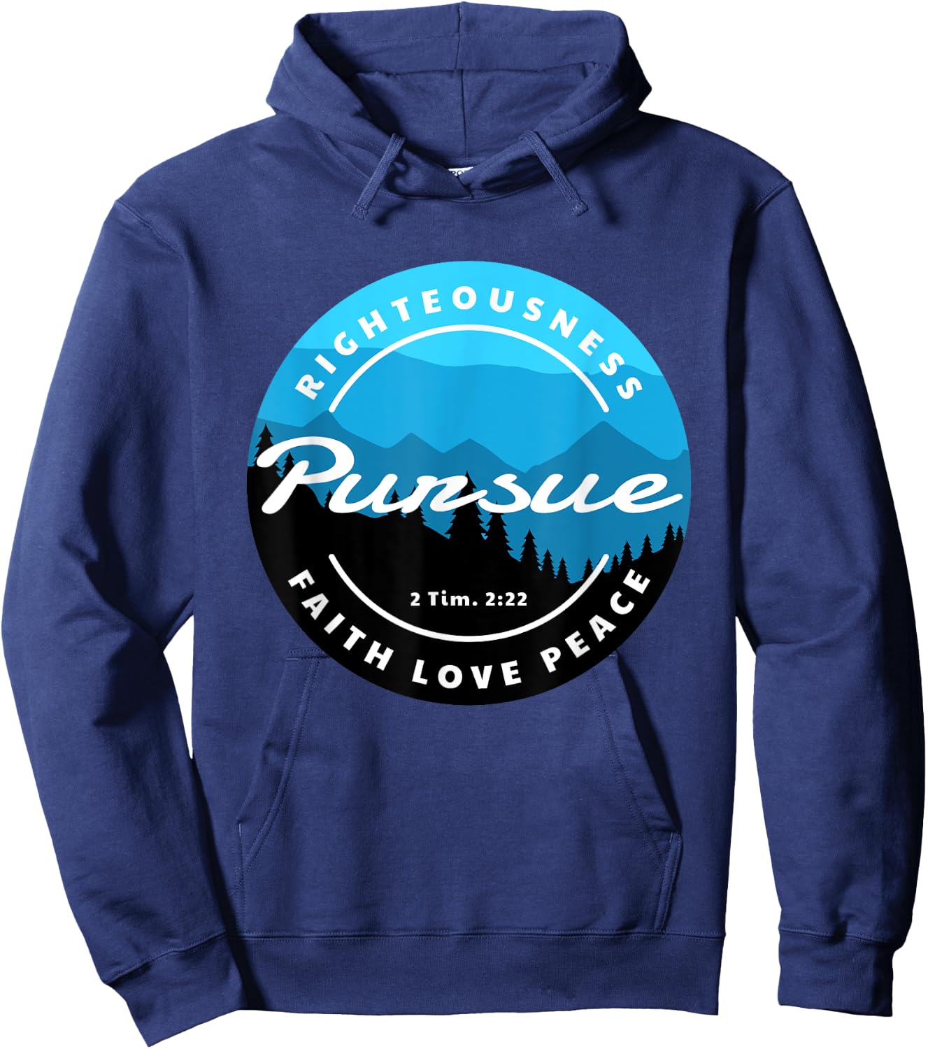 Inspirational 2 Timothy 2:22 Scripture Christian Quote Hoodie - Hoodie | Navy