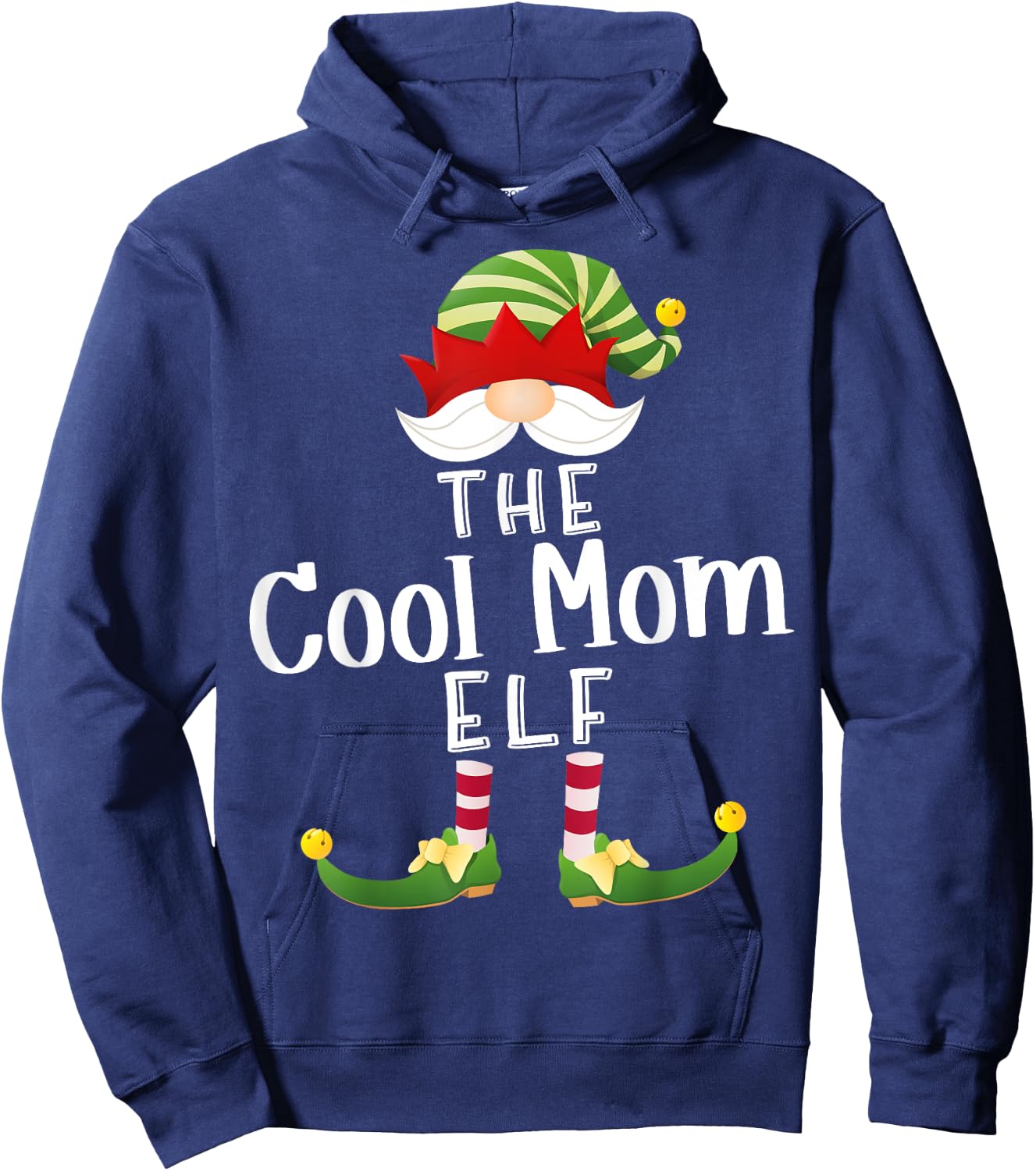 Cool Mom Elf Group Christmas Funny Pajama Party Hoodie - Hoodie | Navy