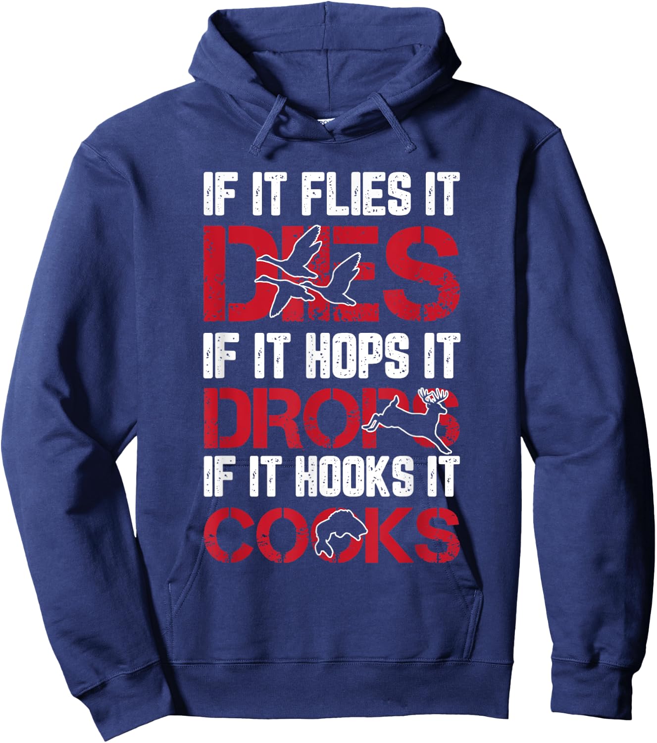 Hunting Shooting Fishing Duck Deer Fish Funny Hunter Gifts Hoodie - Hoodie | Navy