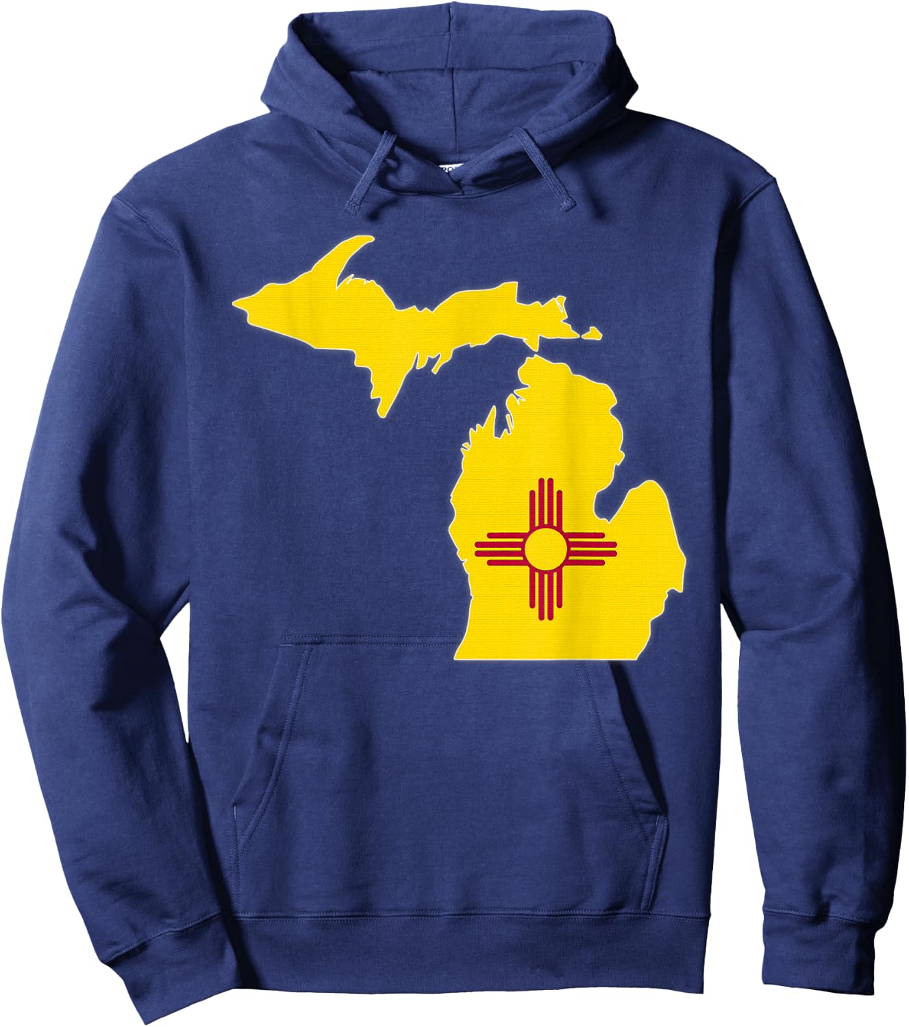MICHIGAN STATE MAP NEW MEXICO NM Flag Roots Men Women Gift Hoodie - Hoodie | Navy