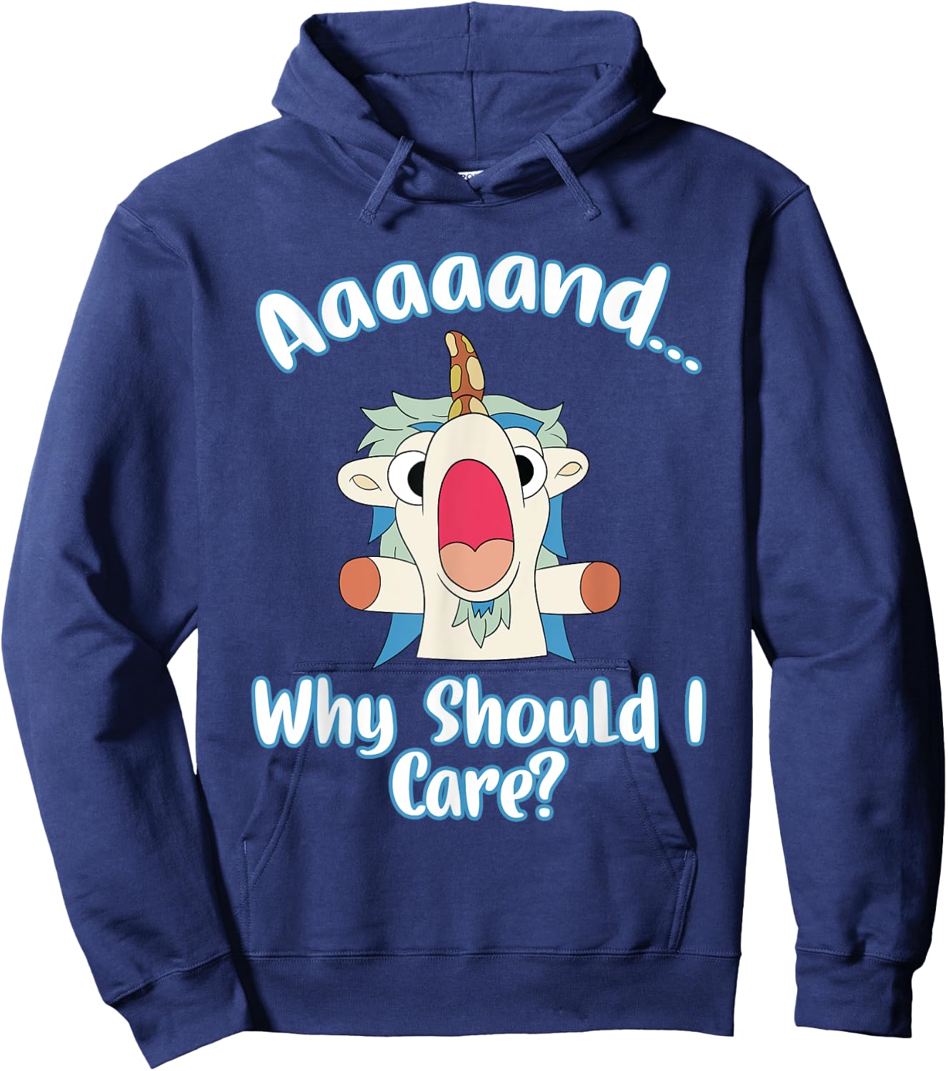 And Why Should I Care? Funny Sarcastic Unicorn Gifts Hoodie - Hoodie | Navy