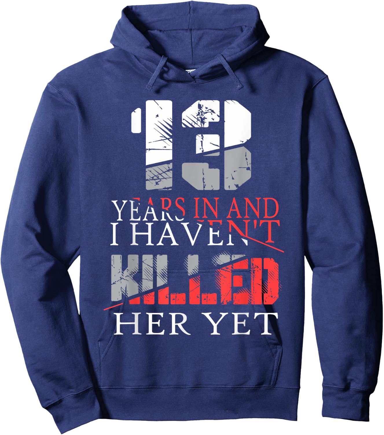 13th Wedding Anniversary Gift Wife Husband Couple Shirts Hoodie - Hoodie | Navy