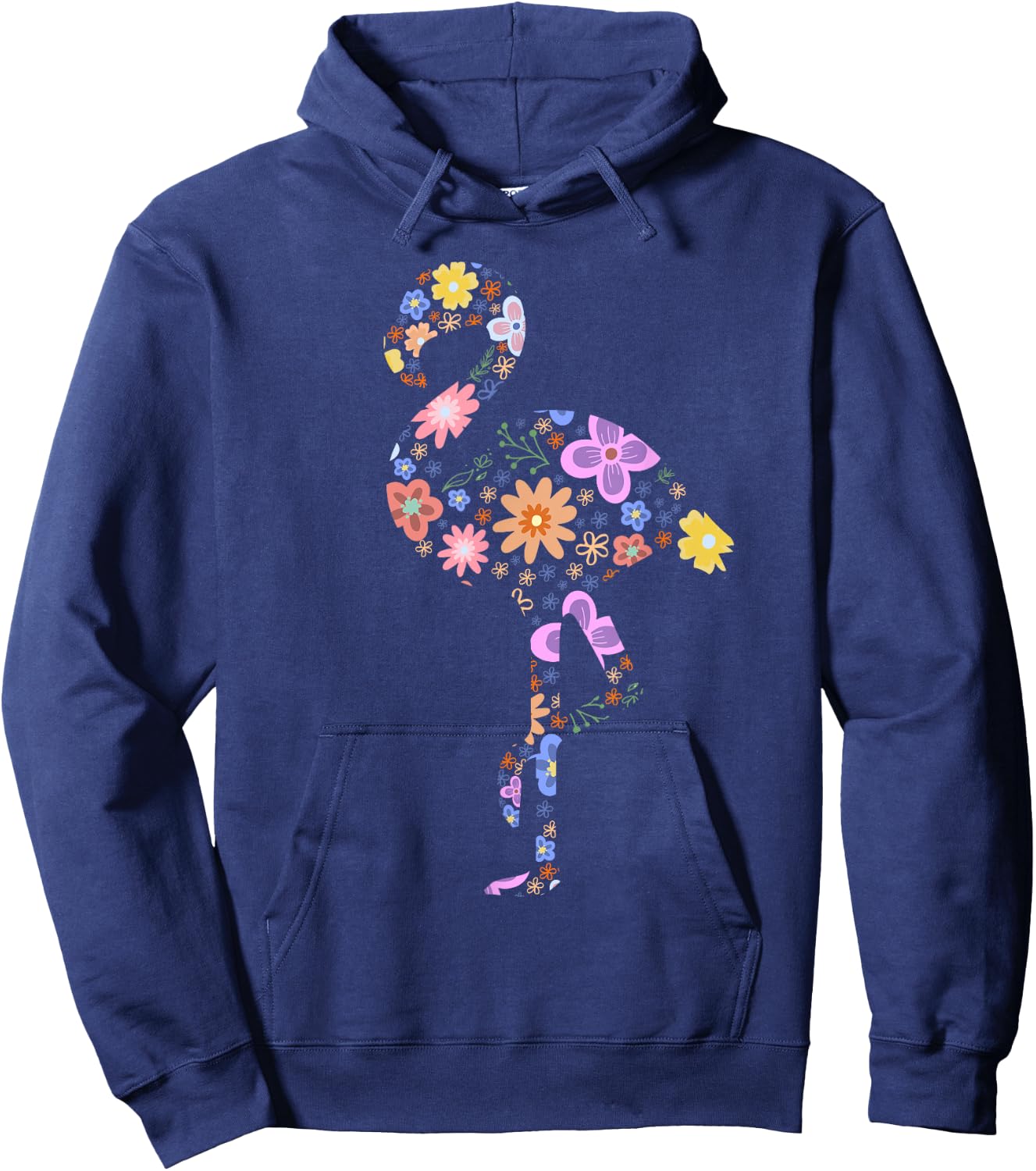 Flamingo Flower Silhouette Lover Gifts Lover Flamingos Gift Hoodie - Hoodie | Navy