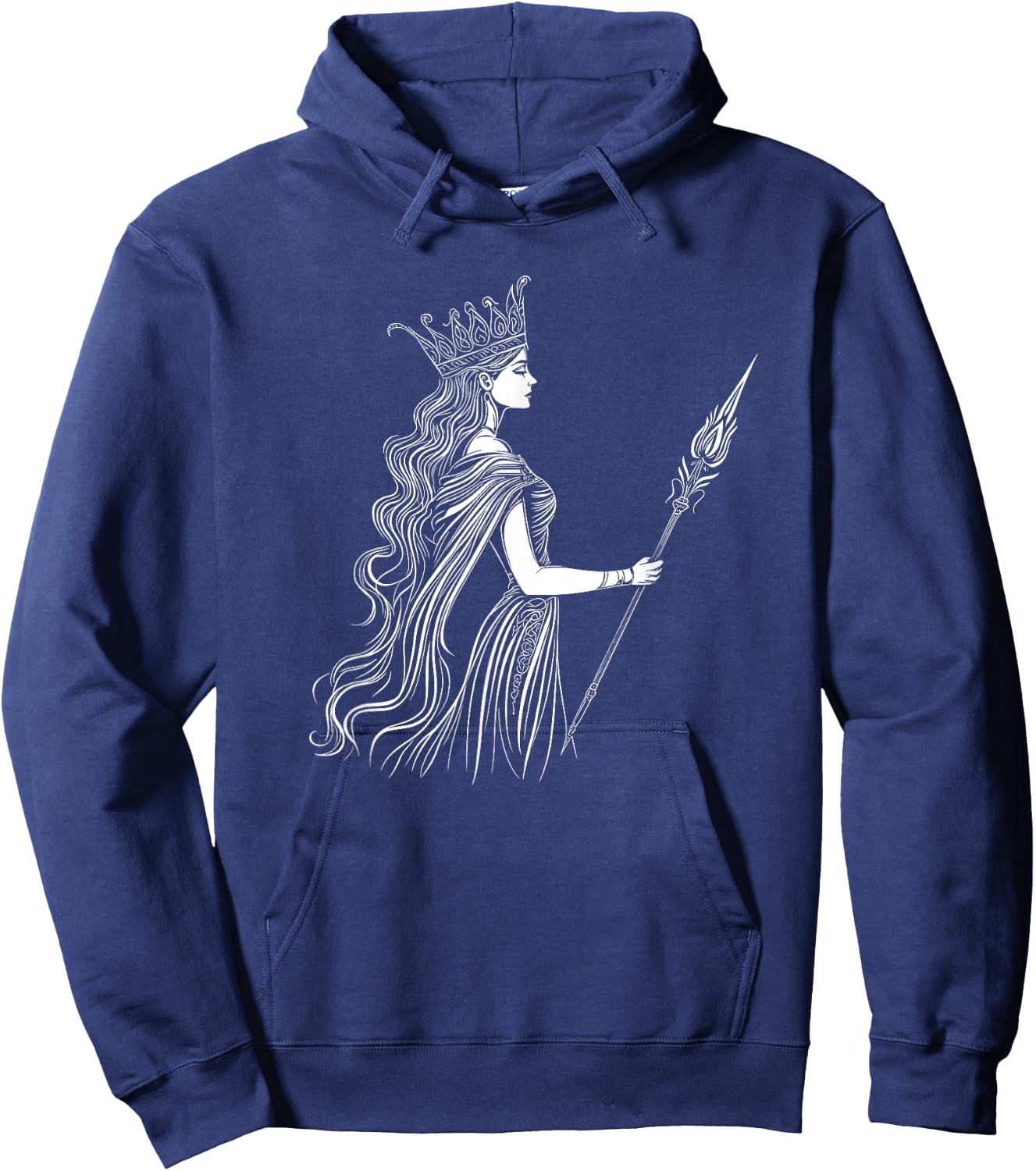 Greek Mythology God And Goddess Theme Designs Hera Ancient Greek Goddess Design Black Classic Fit Short Sleeve Hoodie - Hoodie | Navy