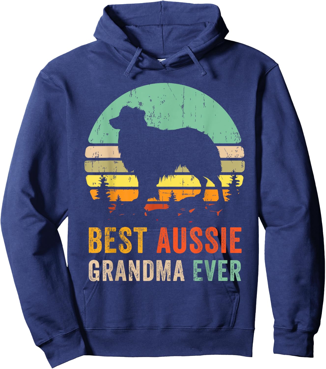 Best Grandma Ever Gift Aussie Dog Mom Australian Shepherd Women Hoodie - Hoodie | Navy