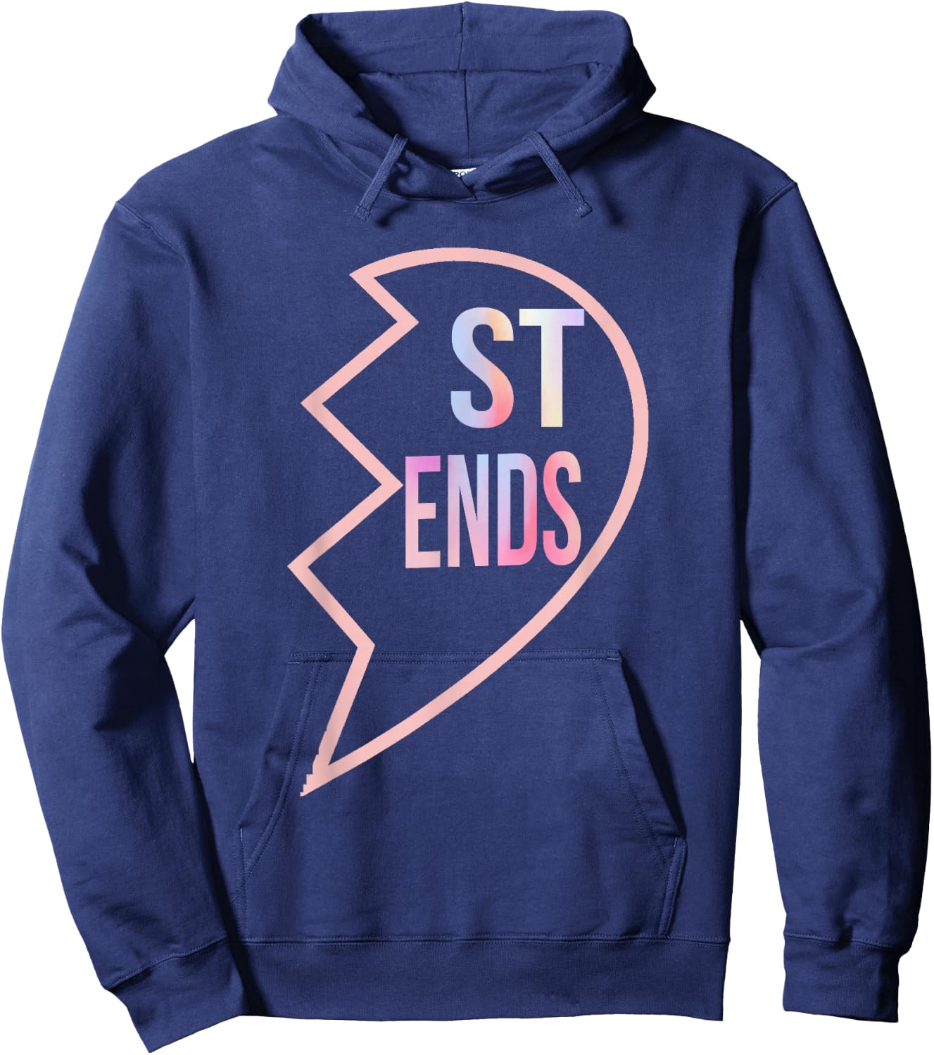 BFF 1 Heart in 2 Best Friends Matching 2nd Part Hoodie - Hoodie | Navy
