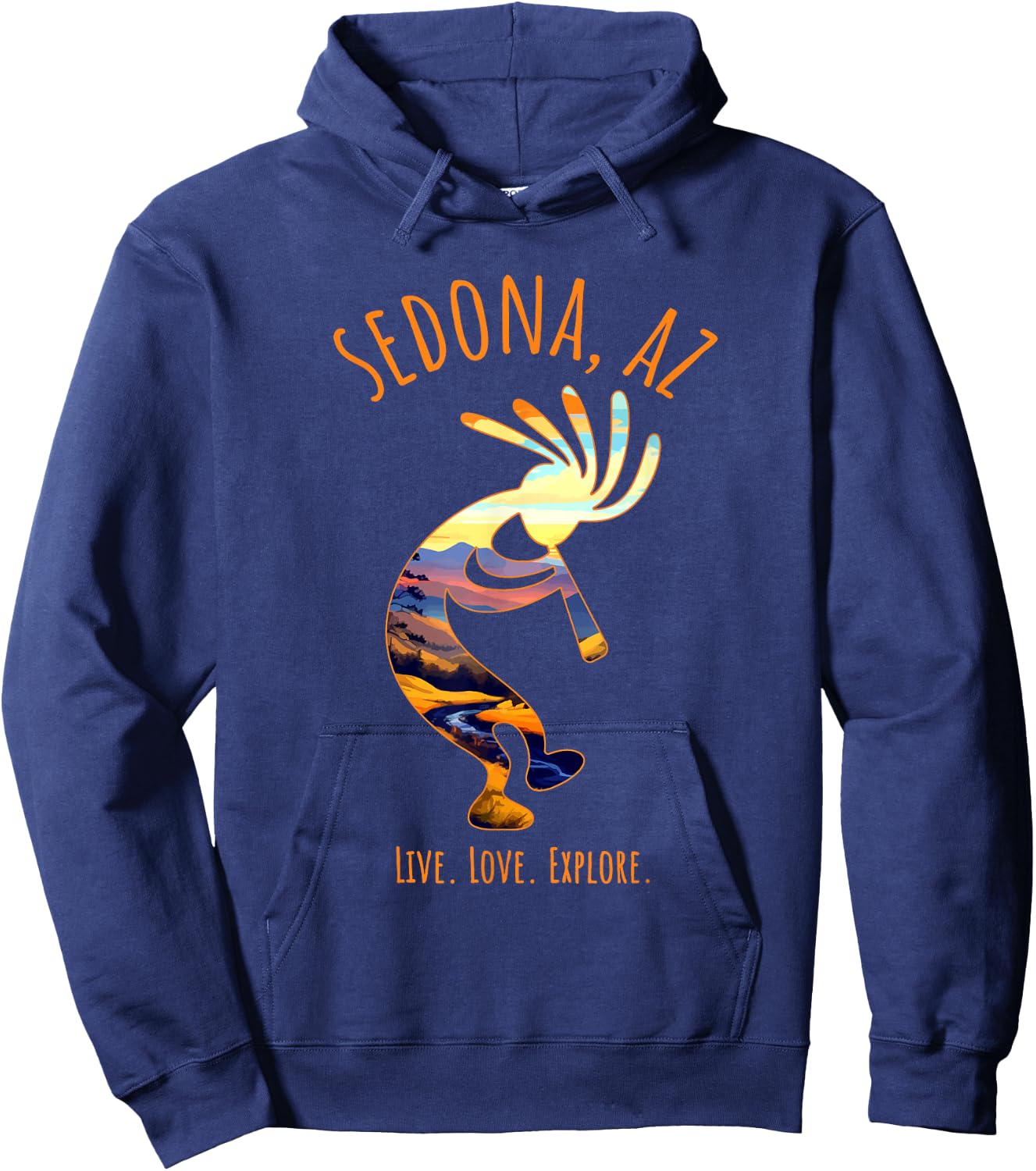 Sedona Arizona USA Dancing Kokopelli Southwest Design Hoodie - Hoodie | Navy