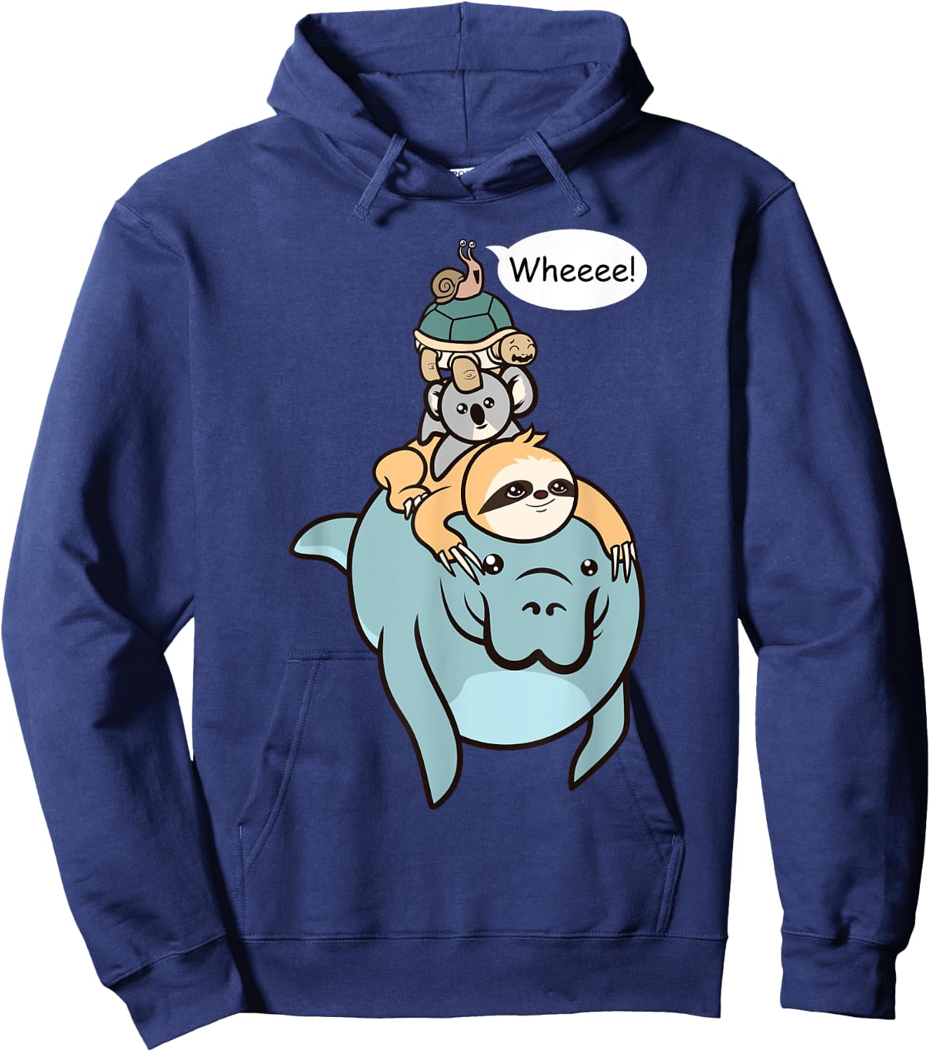Funny Racing Manatee Sloth Turtle Koala Snail Gift Hoodie - Hoodie | Navy