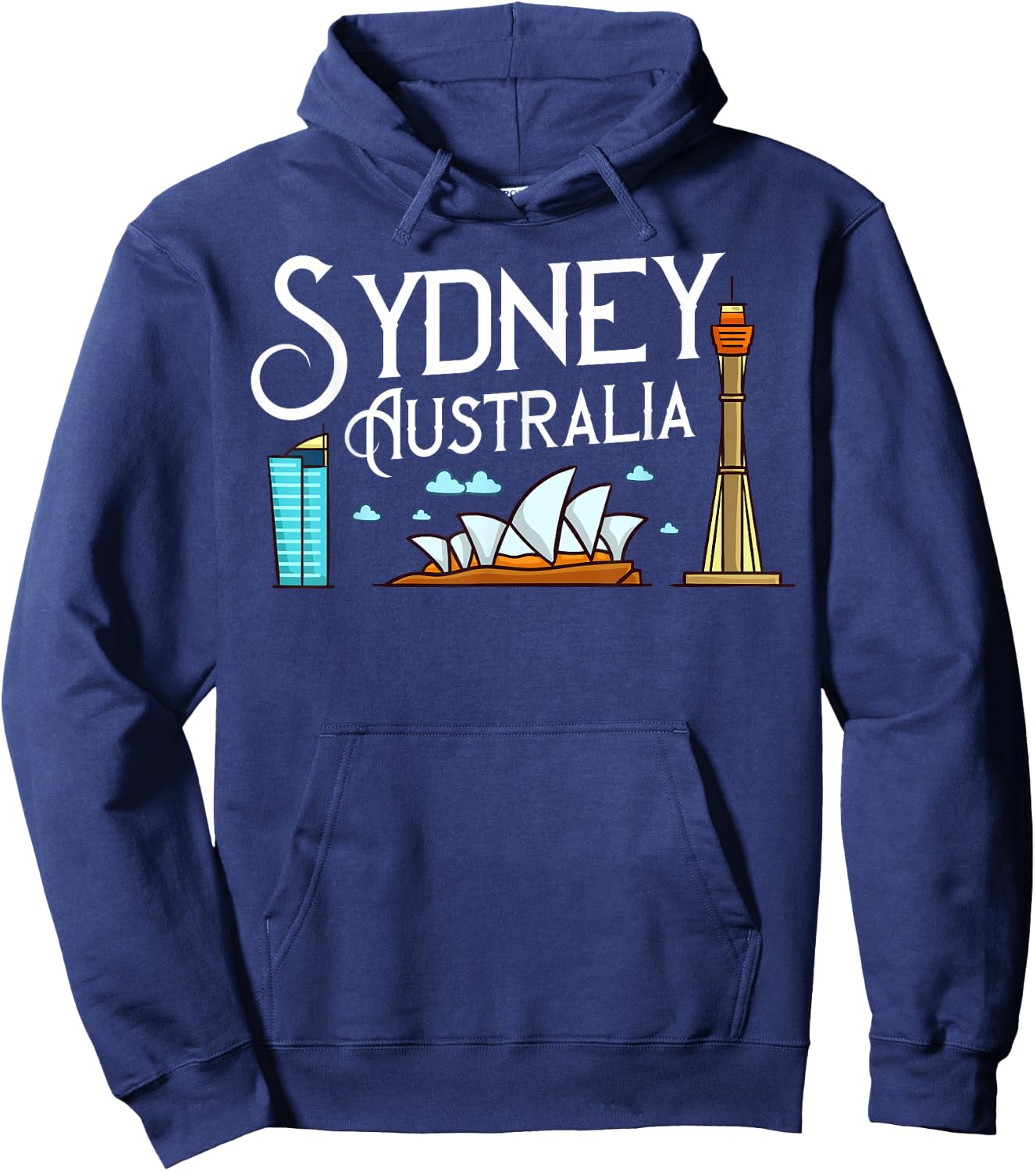 Sydney Australia City Skyline Map Travel Hoodie - Hoodie | Navy