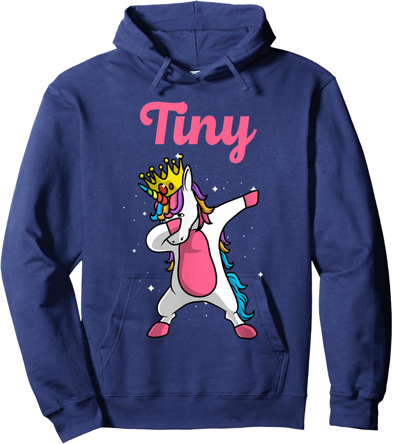 TINY Name Personalized Birthday Dabbing Unicorn Queen Hoodie - Hoodie | Navy